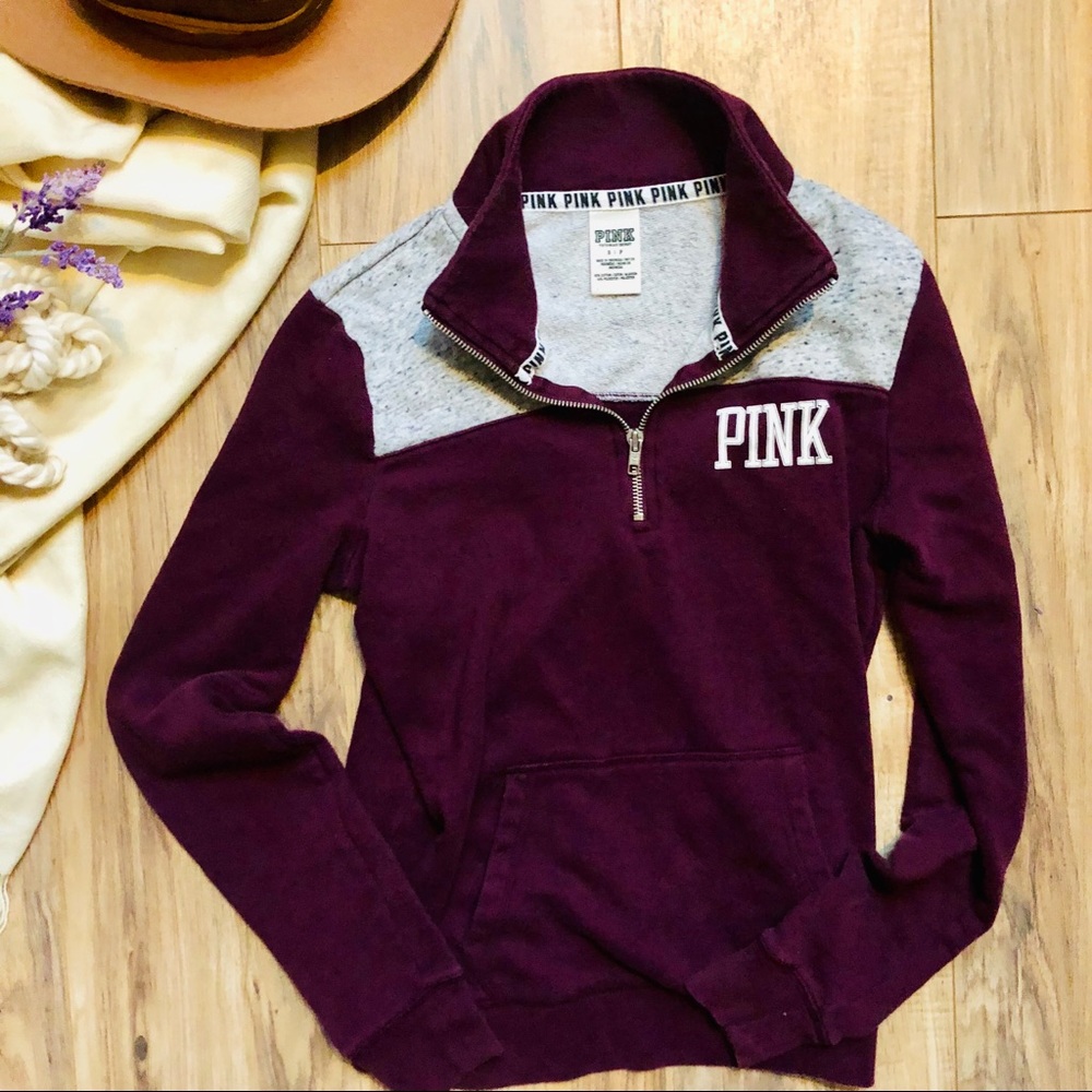PINK sweatshirt quarter zip ⚡️